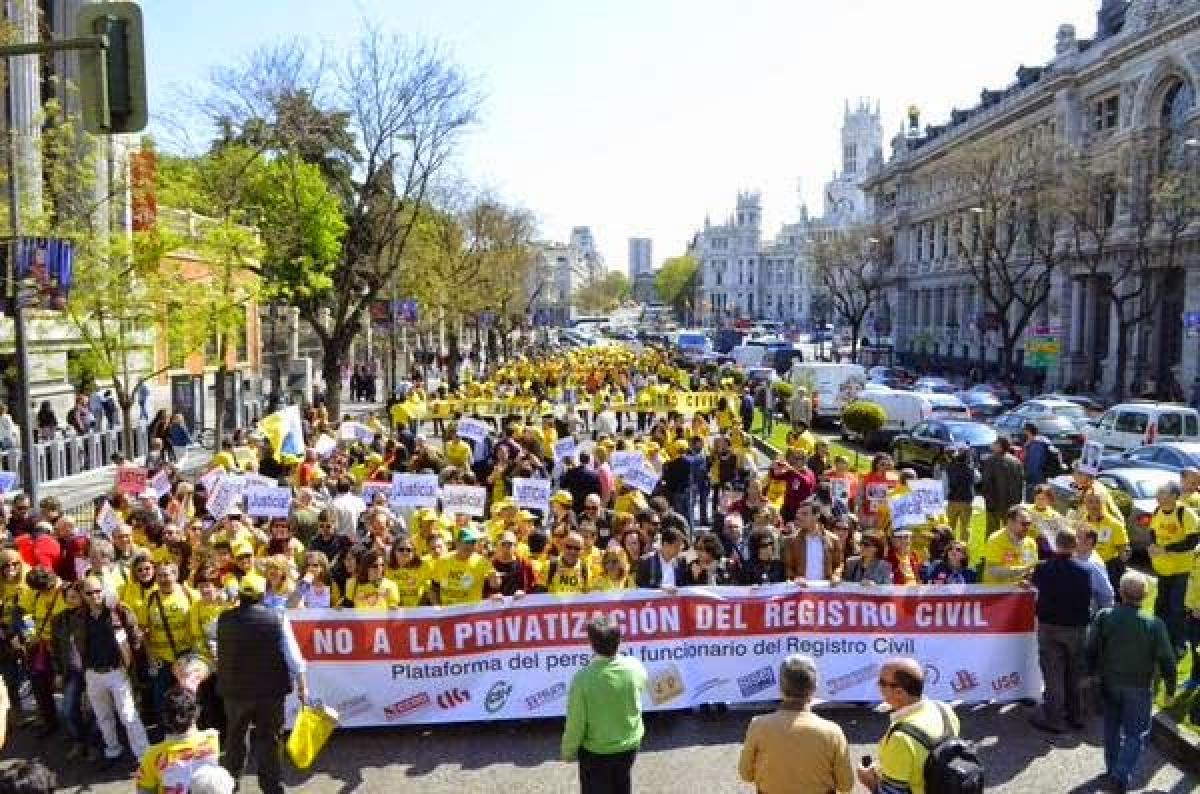 Movililzaciones contra la privatizacin del Registro Civil