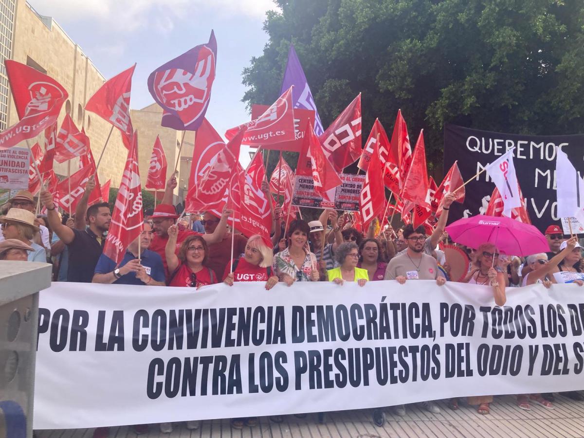 Concentracin contra los presupuestos de la CARM 23 07 2025