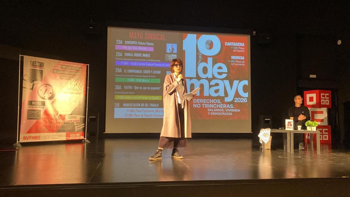 Acto de Miquel Ramos en Murcia invitado por CCOO en vísperas del 1 de mayo. 25 04 2026