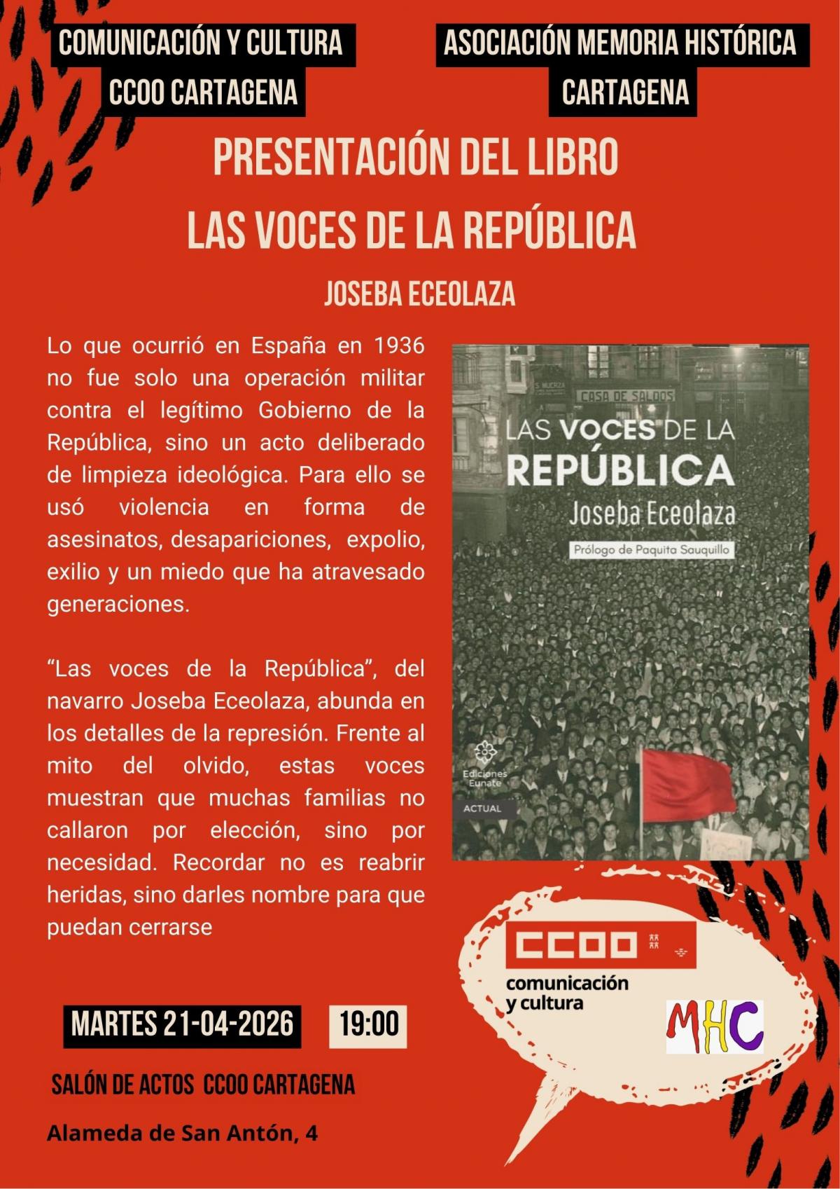 Presentación del libro "Las voces de la República", de Joseba Eceolaza