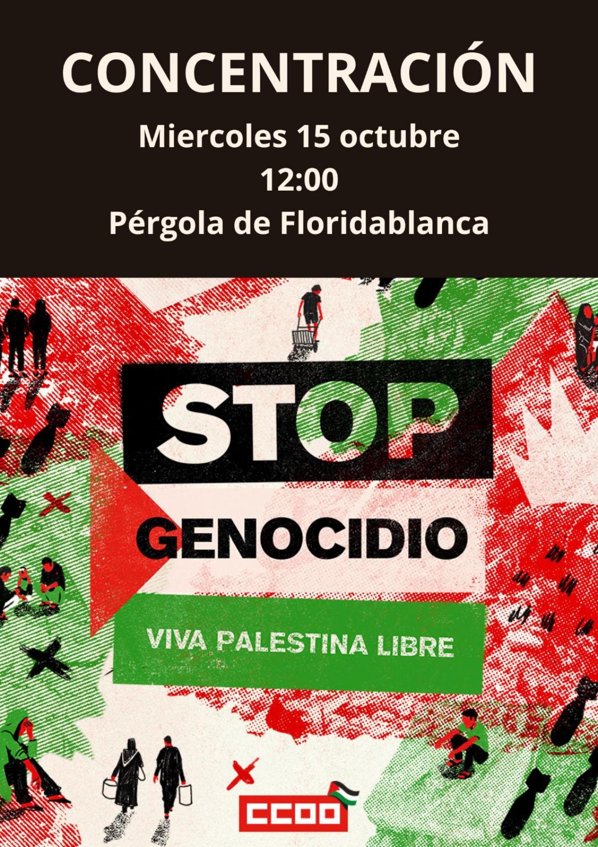 Movilización de CCOO Región de Murcia por Palestina 15 10 2025