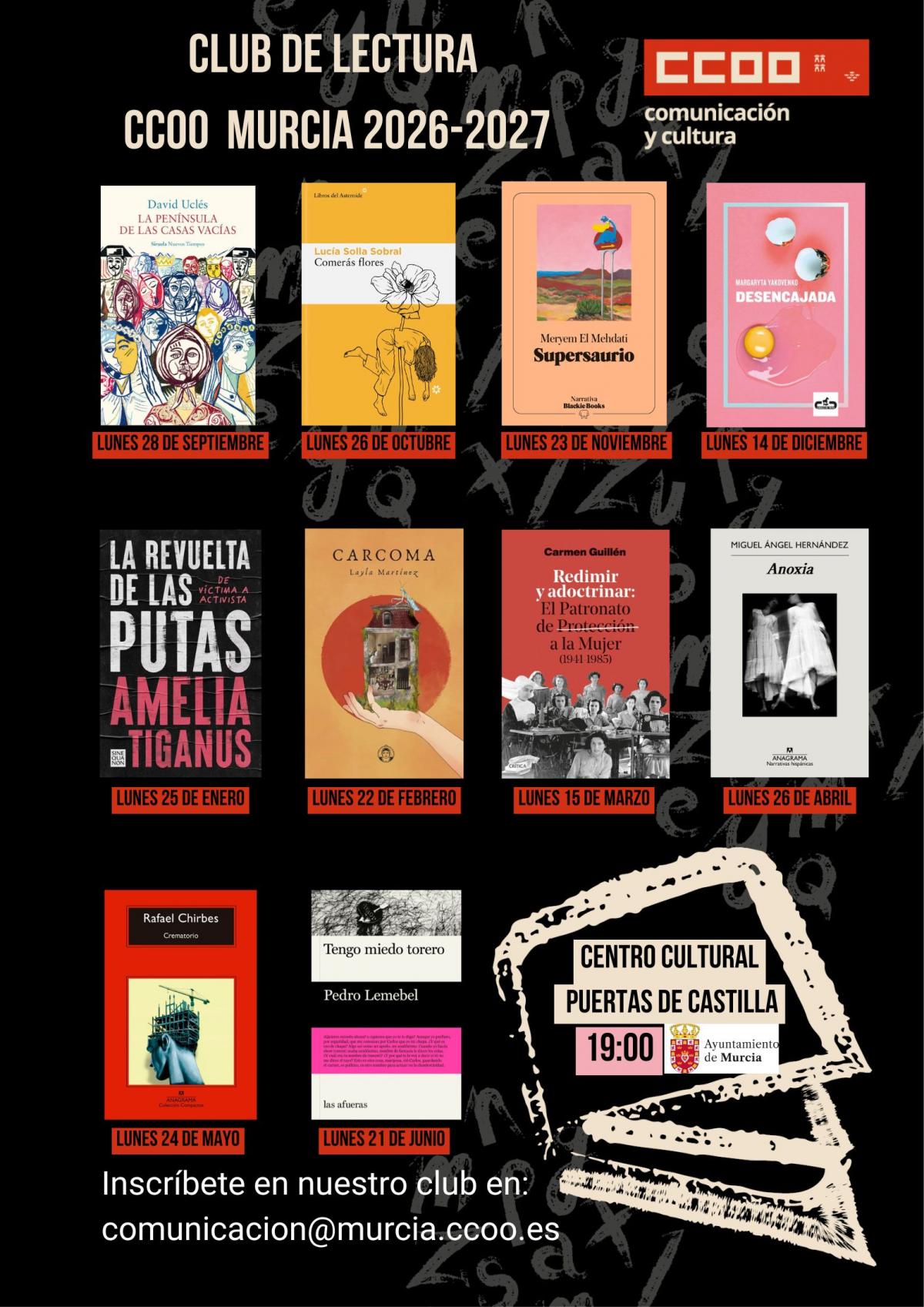 Club de lectura CCOO Murcia 2026/2027