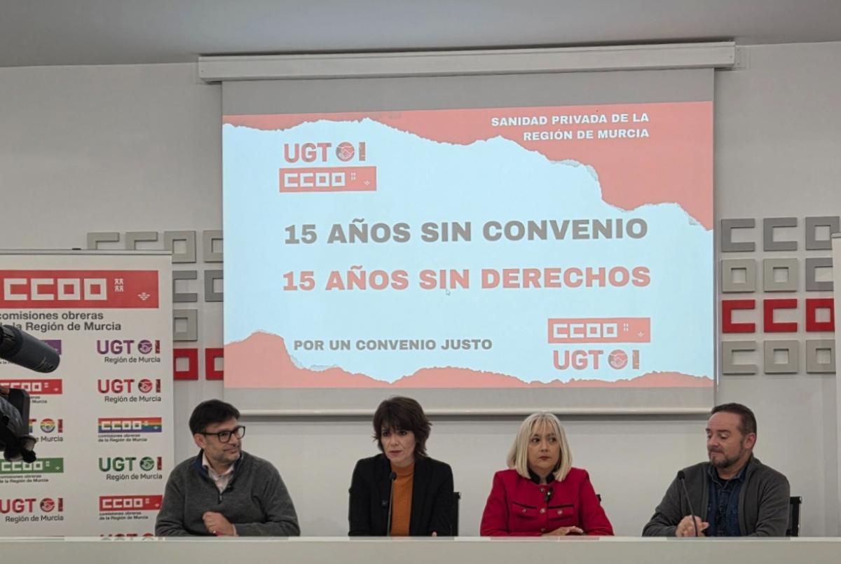 Rueda de prensa conflicto sanidad privada Murcia 13 01 2026