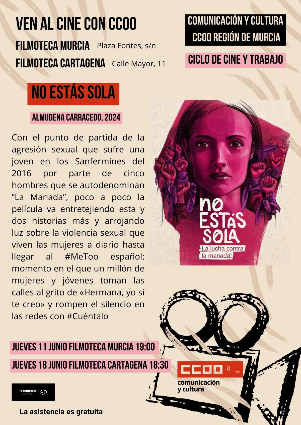 No estás sola: la lucha contra la manada. Murcia 11 06 2026. Cartagena 18 06 2026