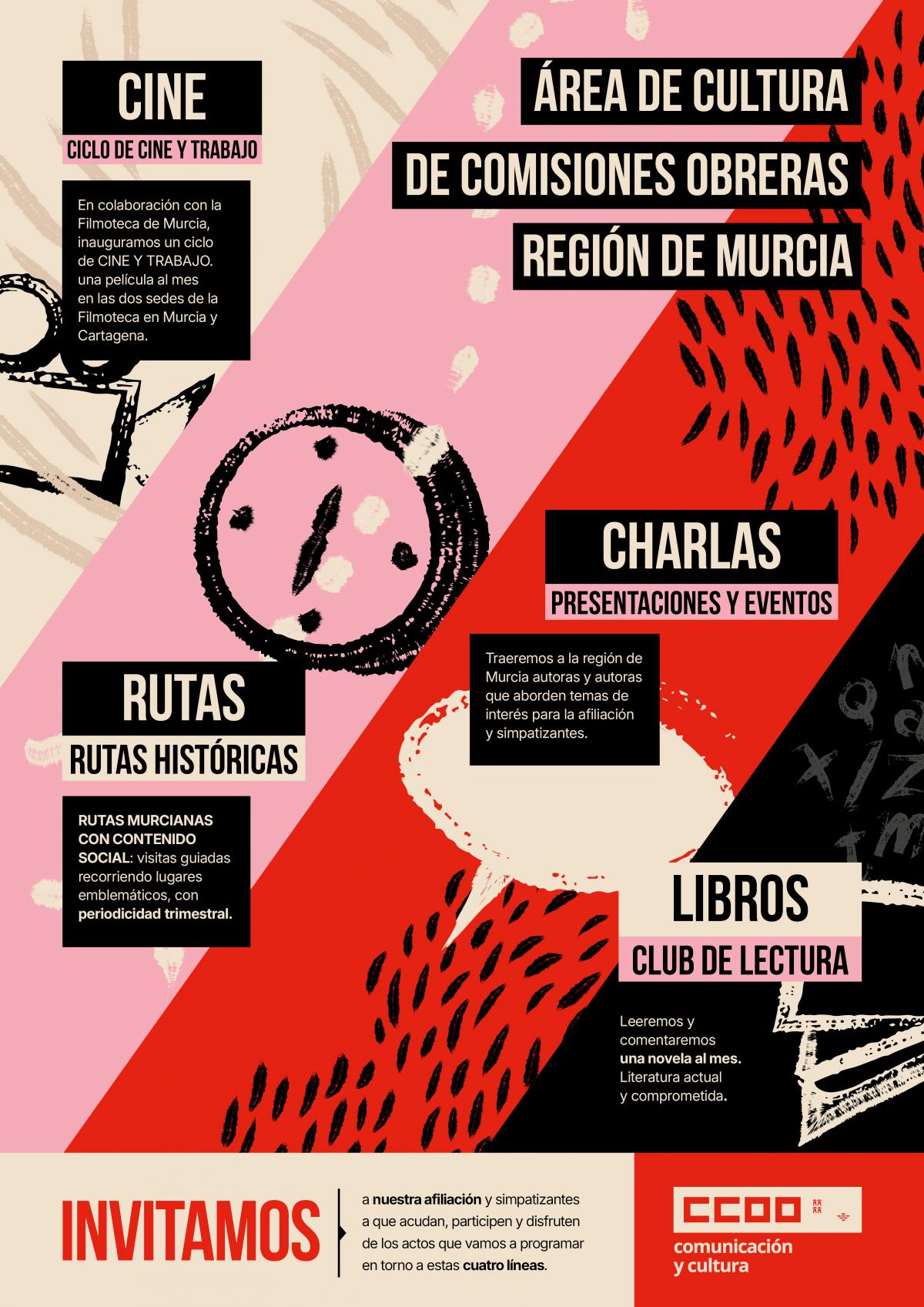 Cartel de presentación del área de cultura de CCOO Región de Murcia